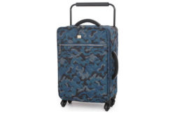 IT Luggage Cabin Quilted Camo Suitcase 4 Wheel - Grey